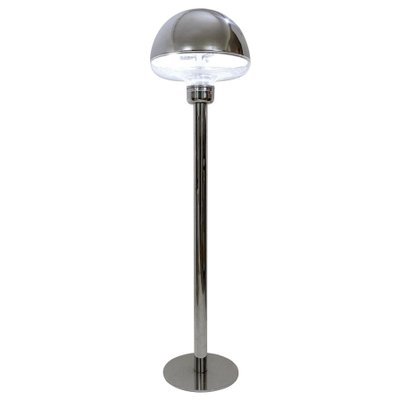 Italian Glass and Chrome Floor Lamp, 1970s-FGA-1001120