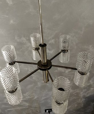 Italian Glass Ceiling Lamp, 1960s-ZST-630407