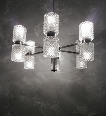 Italian Glass Ceiling Lamp, 1960s-ZST-630407