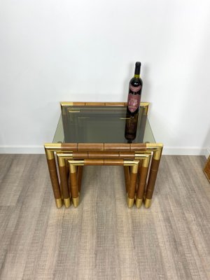 Italian Glass Nesting Tables, 1970s, Set of 3-LYQ-1171630