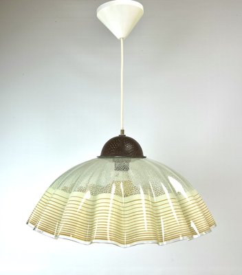 Italian Glass Pendant Lamp with Wavy Edge, 1970s-WZZ-1386239