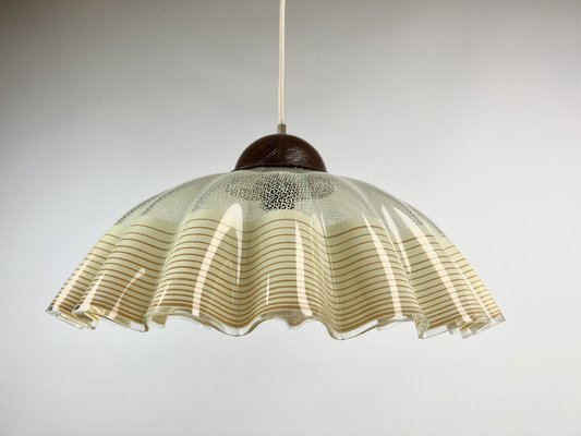 Italian Glass Pendant Lamp with Wavy Edge, 1970s-WZZ-1386239