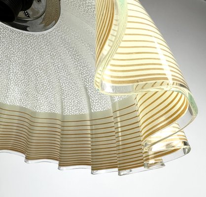 Italian Glass Pendant Lamp with Wavy Edge, 1970s-WZZ-1386239