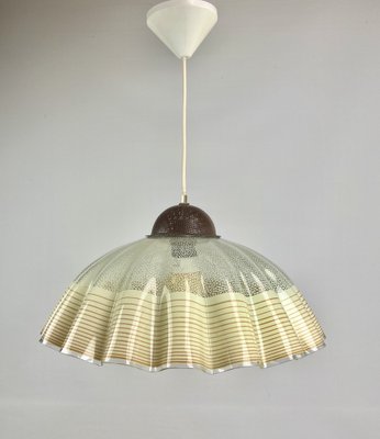 Italian Glass Pendant Lamp with Wavy Edge, 1970s-WZZ-1386239