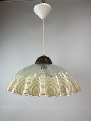 Italian Glass Pendant Lamp with Wavy Edge, 1970s-WZZ-1386239