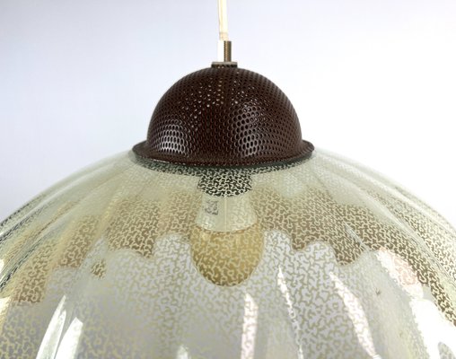 Italian Glass Pendant Lamp with Wavy Edge, 1970s-WZZ-1386239