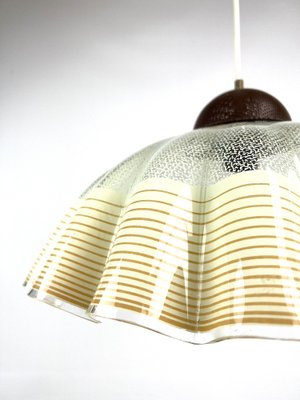 Italian Glass Pendant Lamp with Wavy Edge, 1970s-WZZ-1386239