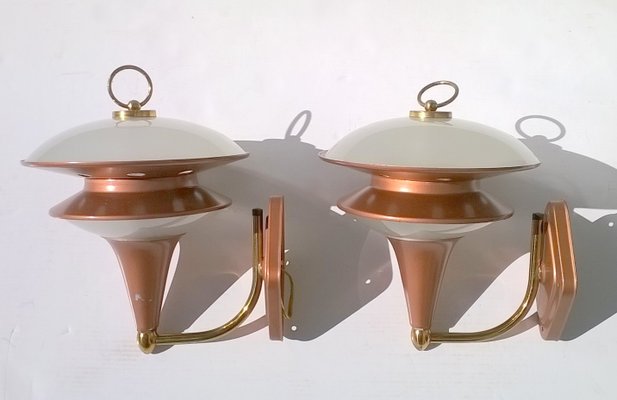 Italian Glass Sconces, 1960s, Set of 2-EI-175433