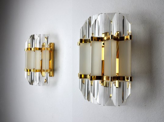 Italian Glass Sconces from Venini, 1970s, Set of 2-EJE-1174572