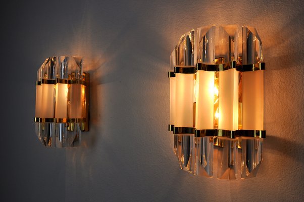 Italian Glass Sconces from Venini, 1970s, Set of 2-EJE-1174572