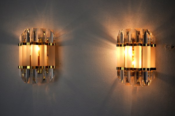 Italian Glass Sconces from Venini, 1970s, Set of 2-EJE-1174572