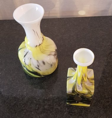 Italian Glass Vases from Opalina Fiorentina, 1960s, Set of 2-QDP-838741