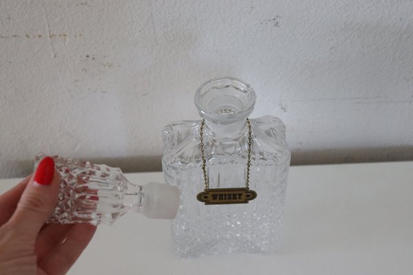 Italian Glass Whiskey Bottle, 1980s-DCO-1336660