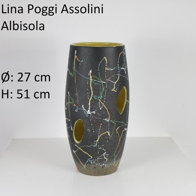 Italian Glazed Ceramic Vase by Lina Poggi Assolini, 1960s-SXX-1113330