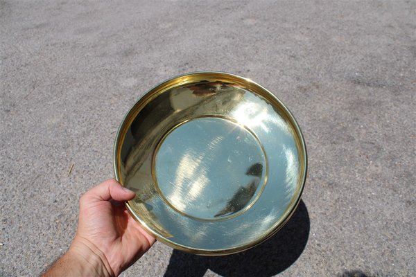 Italian Gold Embossed Brass Bowl, 1950s-EH-707701