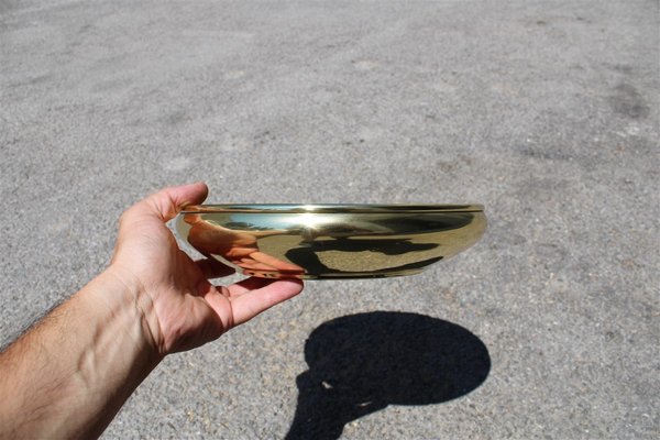 Italian Gold Embossed Brass Bowl, 1950s-EH-707701