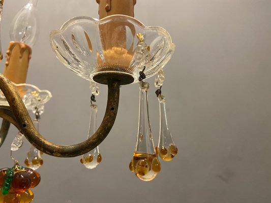 Italian Gold Gilded Murano Glass Fruit Chandelier-JJC-1326476