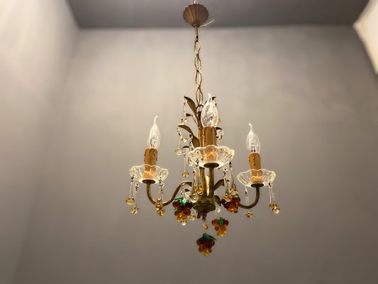 Italian Gold Gilded Murano Glass Fruit Chandelier-JJC-1326476