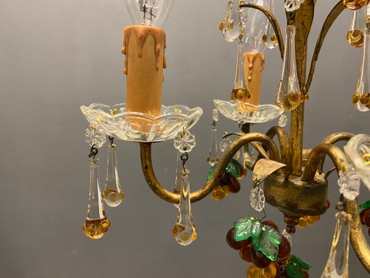 Italian Gold Gilded Murano Glass Fruit Chandelier-JJC-1326476