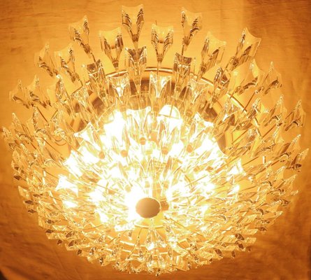 Italian Gold-Plated Brass and Crystal Chandelier from Stilkronen, 1970s-ED-2041724