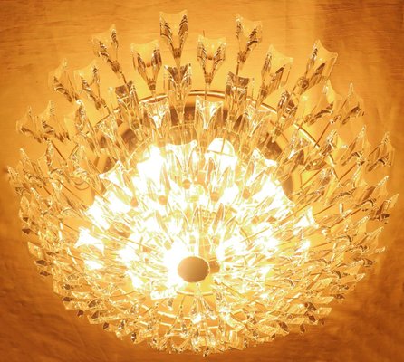 Italian Gold-Plated Brass and Crystal Chandelier from Stilkronen, 1970s-ED-2041724