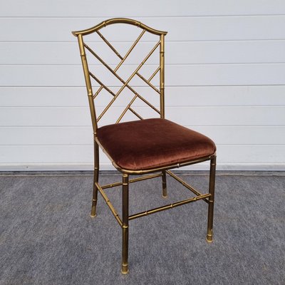 Italian Golden Brass Chair, 1960s-GSF-1098305