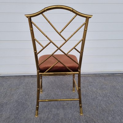 Italian Golden Brass Chair, 1960s-GSF-1098305