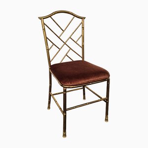 Italian Golden Brass Chair, 1960s-GSF-1098305