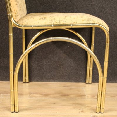 Italian Golden Metal Dining Chairs, 1970s, Set of 6-RP-733539