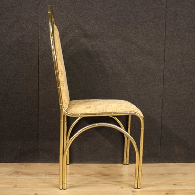 Italian Golden Metal Dining Chairs, 1970s, Set of 6-RP-733539