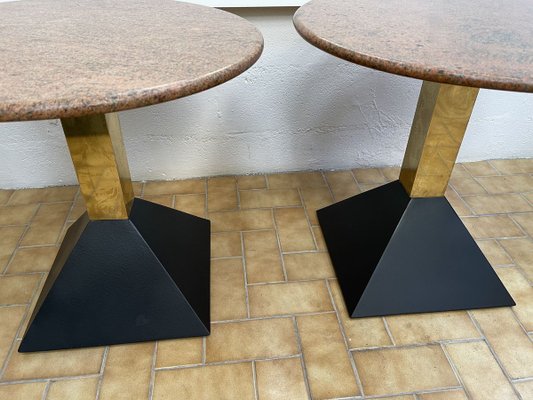 Italian Granite and Brass Side Tables, 1980s, Set of 2-FUE-858022