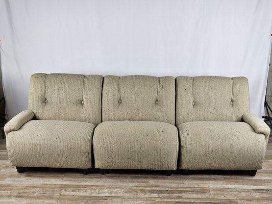 Italian Gray Modular Sofa in Fabric, 1970s, Set of 4-ZUW-1768845