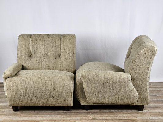 Italian Gray Modular Sofa in Fabric, 1970s, Set of 4-ZUW-1768845