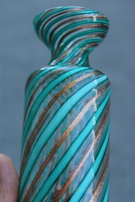 Italian Green and Venturina Murano Glass Vase Attributed to Venini, 1950s-EH-699741