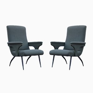 Italian Green Armchairs by Gigi Radice for Minotti, 1950s, Set of 2-EH-893805