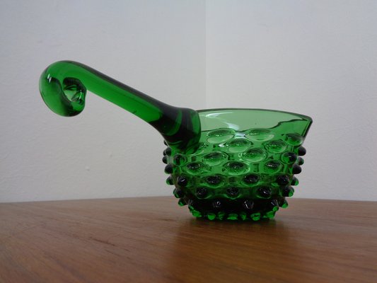 Italian Green Bubble Glass Vases & Bowl by Empoli, Set of 3, 1960s-RDW-1352969