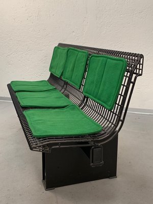 Italian Green Fabric & Enameled Steel Bench by Marco Fantoni for Tecno, 1982-JDR-1126058