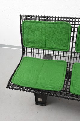 Italian Green Fabric & Enameled Steel Bench by Marco Fantoni for Tecno, 1982-JDR-1126058