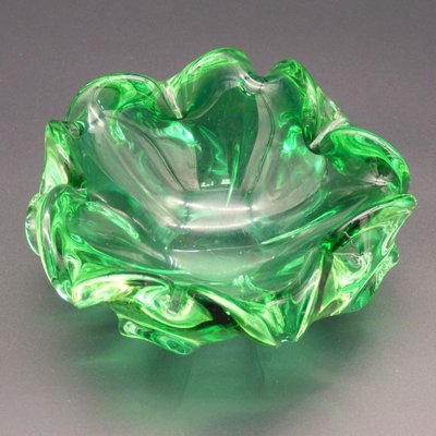 Italian Green Murano Glass Ashtray-WK-1152803