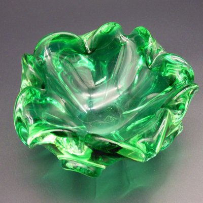 Italian Green Murano Glass Ashtray-WK-1152803