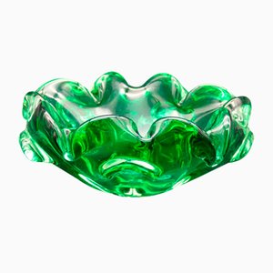 Italian Green Murano Glass Ashtray-WK-1152803