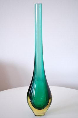 Italian Green Murano Glass Vase by Flavio Poli for Seguso Vetri d'Arte, 1960s-OV-866586