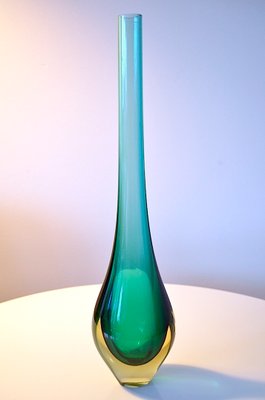 Italian Green Murano Glass Vase by Flavio Poli for Seguso Vetri d'Arte, 1960s-OV-866586