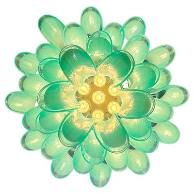 Italian Green Petal Chandelier, Murano, 1995-OVO-2042703