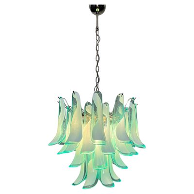 Italian Green Petal Chandelier, Murano, 1995-OVO-2042703