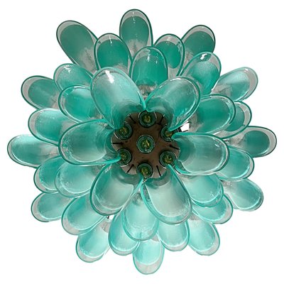 Italian Green Petal Chandelier, Murano, 1995-OVO-2042703