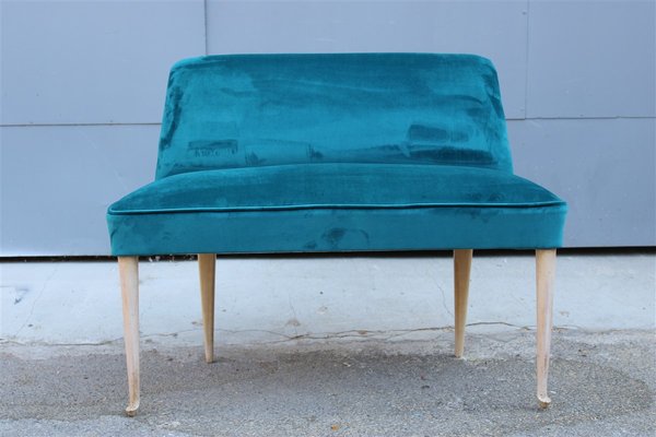 Italian Green Velvet Piccolo Sofa, 1950s-EH-1357990