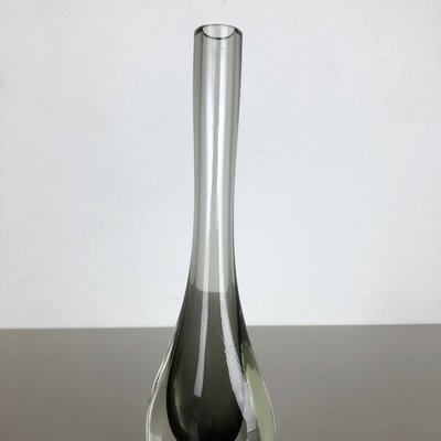 Italian Grey Murano Glass Sommerso Single-Stem Vase by Flavio Poli, 1960s-QZ-1088627