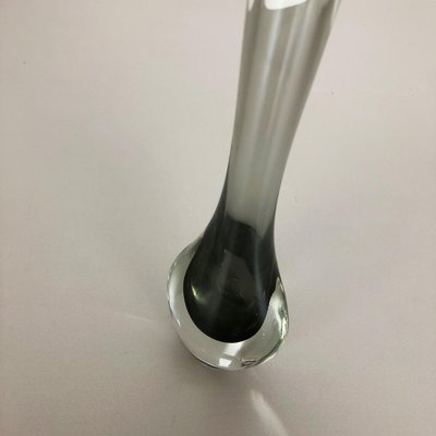 Italian Grey Murano Glass Sommerso Single-Stem Vase by Flavio Poli, 1960s-QZ-1088627