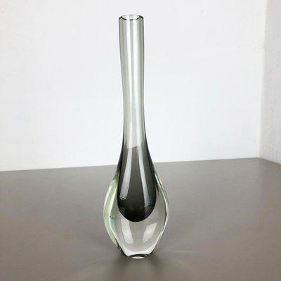 Italian Grey Murano Glass Sommerso Single-Stem Vase by Flavio Poli, 1960s-QZ-1088627